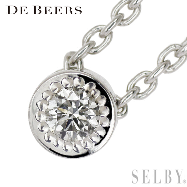 De Beers K18WG diamond pendant necklace 