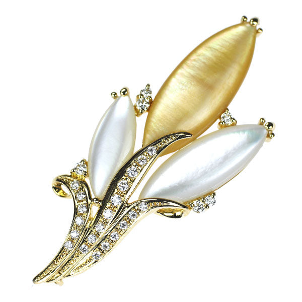 清田智誠/CISEY K18YG シェル ダイヤモンド ブローチ D0.25ct フラワー