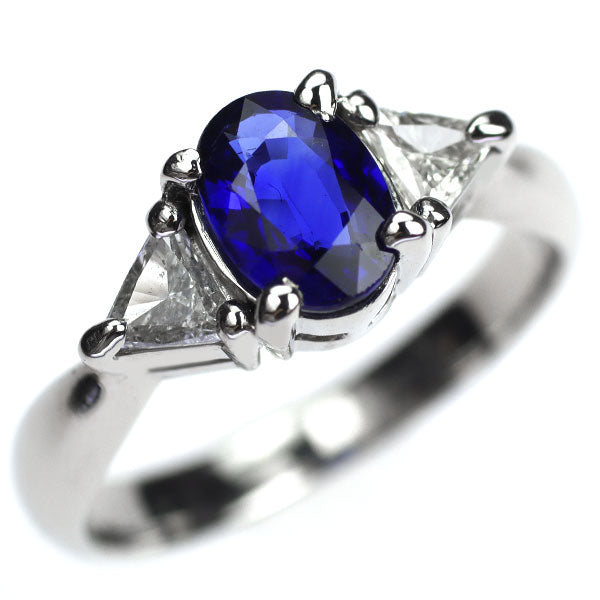 Pt900 Sapphire Diamond Ring 1.05ct D0.34ct 