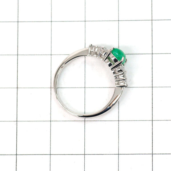 Pt900 翡翠 ダイヤモンド リング 0.983ct D0.27ct