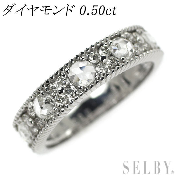 K18WG ローズカット/ラウンドカット ダイヤモンド リング 0.50ct – セルビーオンラインストア