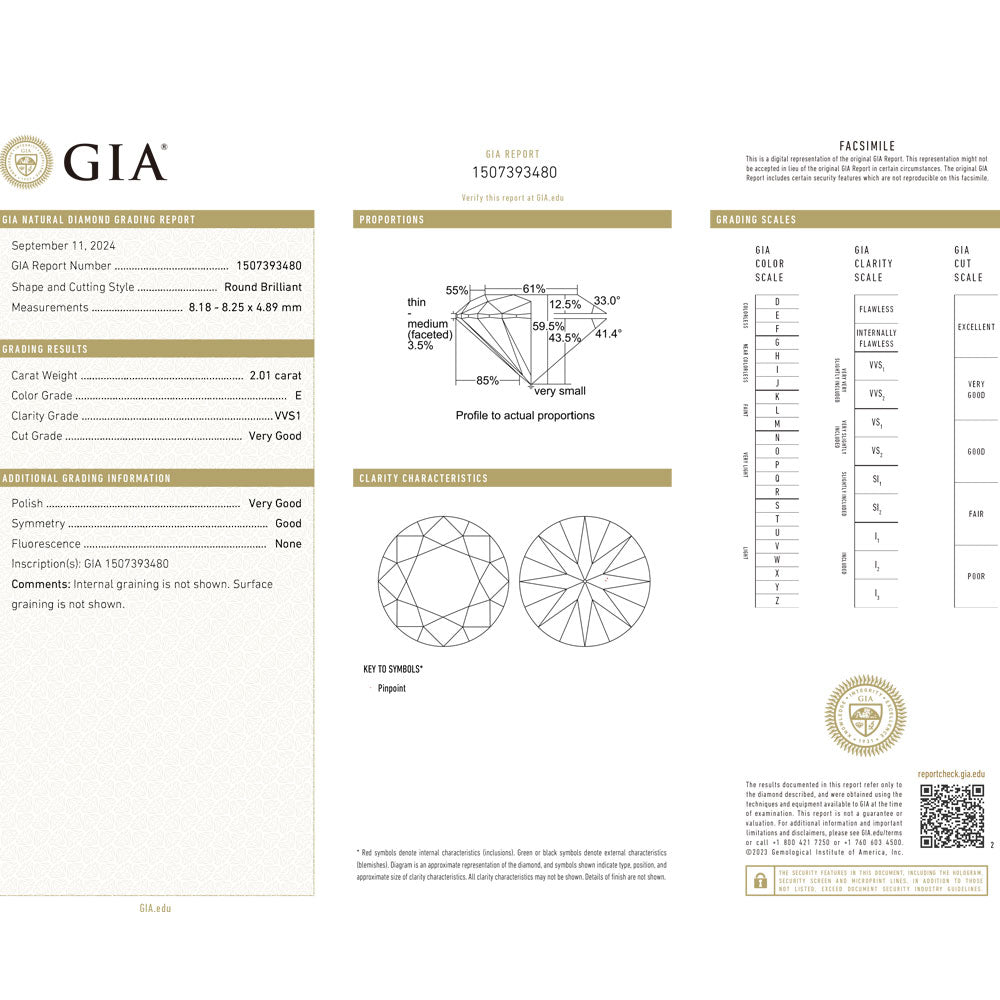 Brand new GIA certified/Type 2b diamond loose stone 2.01ct E VVS1 VG 