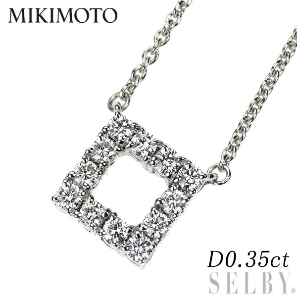 ミキモト K18WG ダイヤモンド ペンダントネックレス 0.35ct