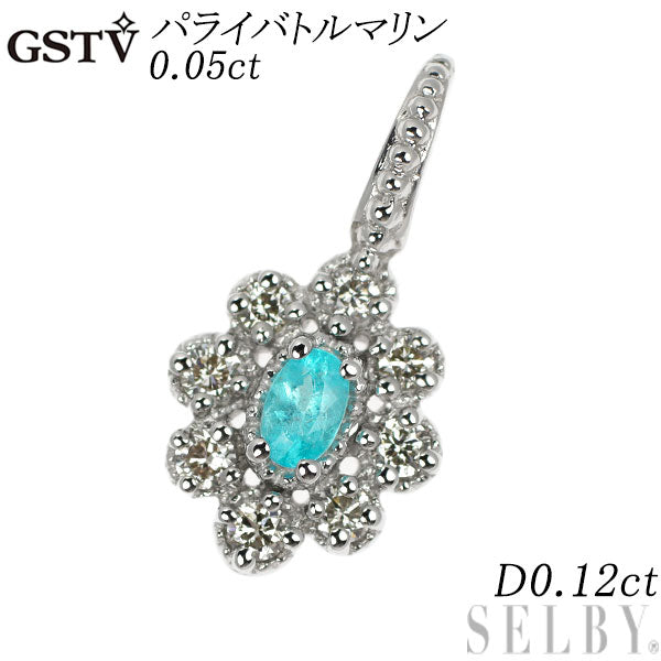 GSTV Pt950 パライバトルマリン ダイヤモンド ペンダントトップ 0.05ct D0.12ct – セルビーオンラインストア