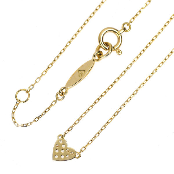 Vivienne Couture/Ahker K18YG Diamond Pendant Necklace 0.05ct Heart Pavé 