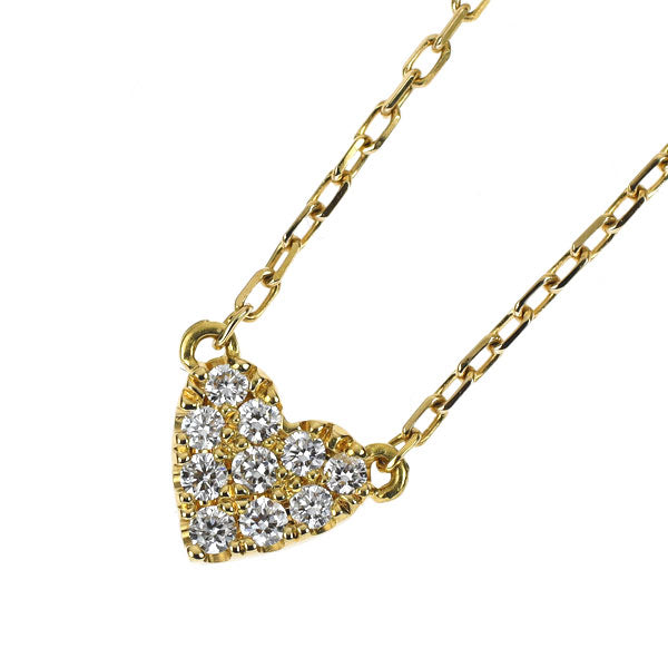 Vivienne Couture/Ahker K18YG Diamond Pendant Necklace 0.05ct Heart Pavé 