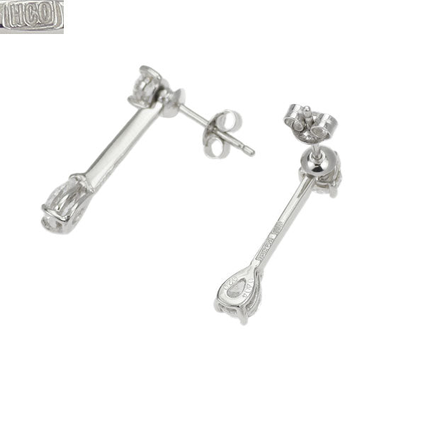 平和堂貿易 Pt ペアシェイプ ダイヤモンド ピアス 0.799ct D0.40ct