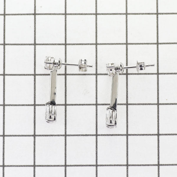 平和堂貿易 Pt ペアシェイプ ダイヤモンド ピアス 0.799ct D0.40ct