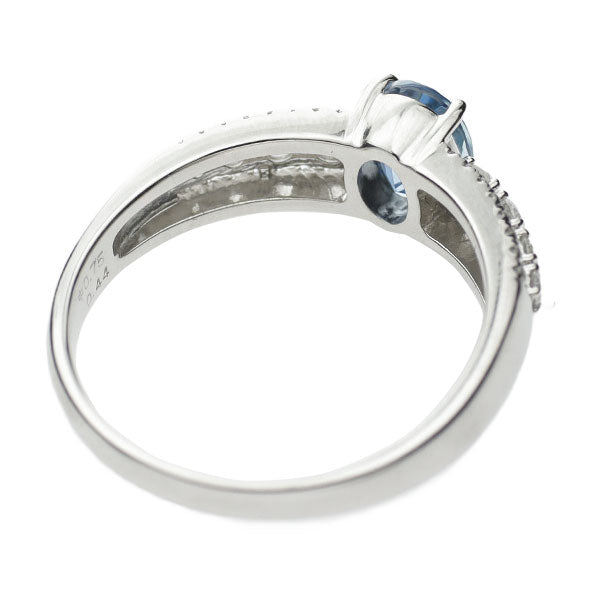 Pt900 アクアマリン ダイヤモンド リング 0.75ct D0.44ct