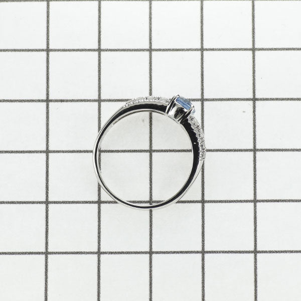 Pt900 アクアマリン ダイヤモンド リング 0.75ct D0.44ct