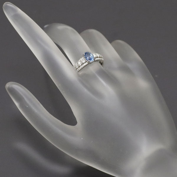 Pt900 アクアマリン ダイヤモンド リング 0.75ct D0.44ct