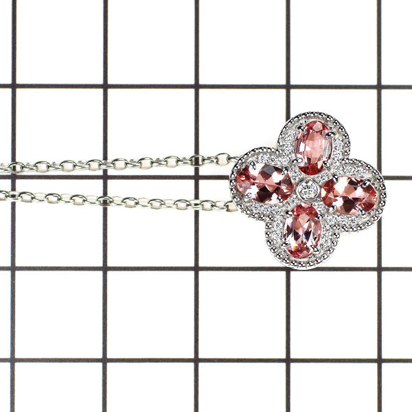 Pt950/ Pt850 インペリアルトパーズ ダイヤモンド ペンダントネックレス 1.77ct D0.12ct