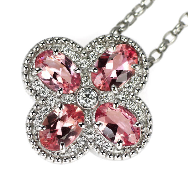 Pt950/ Pt850 インペリアルトパーズ ダイヤモンド ペンダントネックレス 1.77ct D0.12ct