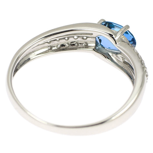 Pt900 アクアマリン ダイヤモンド リング 0.72ct D0.20ct
