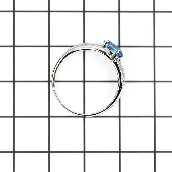 Pt900 アクアマリン ダイヤモンド リング 0.72ct D0.20ct