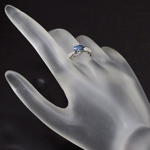 Pt900 アクアマリン ダイヤモンド リング 0.72ct D0.20ct