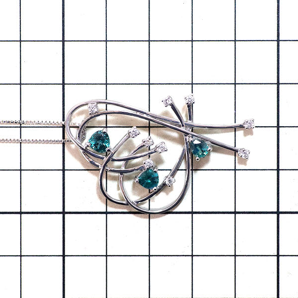 希少 K18WG アレキサンドライト ダイヤモンド ペンダントネックレス 1.460ct D0.31ct ハート