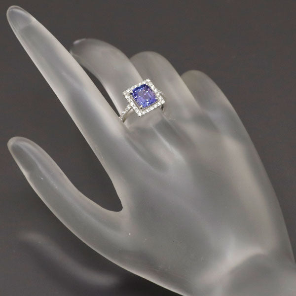 K18WG タンザナイト ダイヤモンド リング 2.346ct D0.37ct