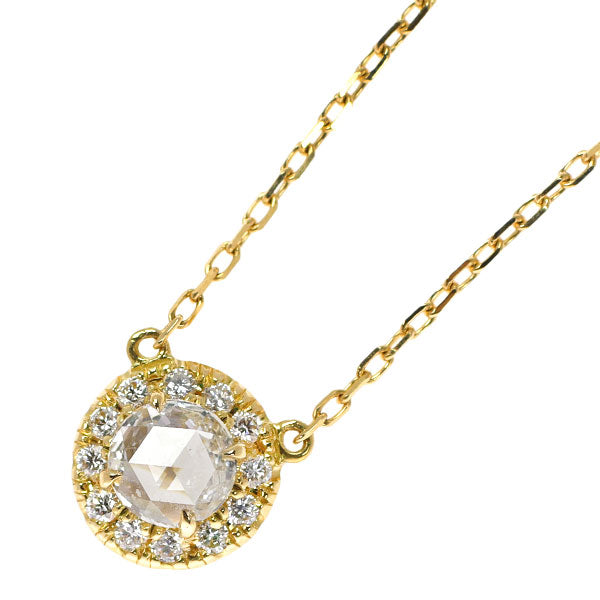 アーカー K18YG ローズカット ダイヤモンド ペンダントネックレス 0.20ct