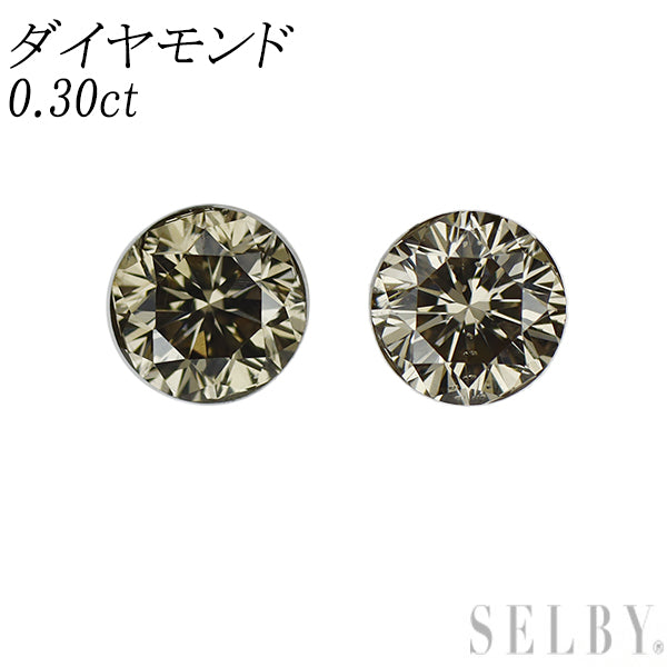 K18WG ダイヤモンド ピアス 0.30ct — セルビーオンラインストア