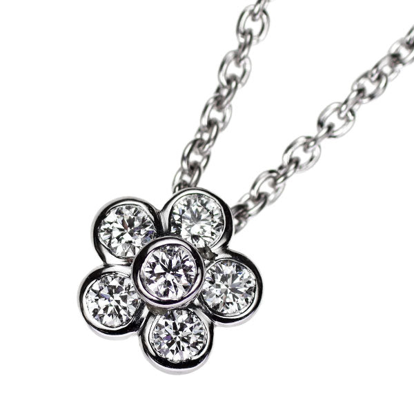 平和堂貿易 Pt950 ダイヤモンド ペンダントネックレス 0.37ct フラワー