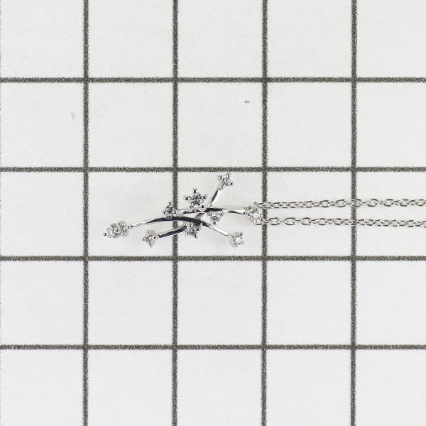 スタージュエリー K18WG ダイヤモンド ペンダントネックレス 0.08ct
