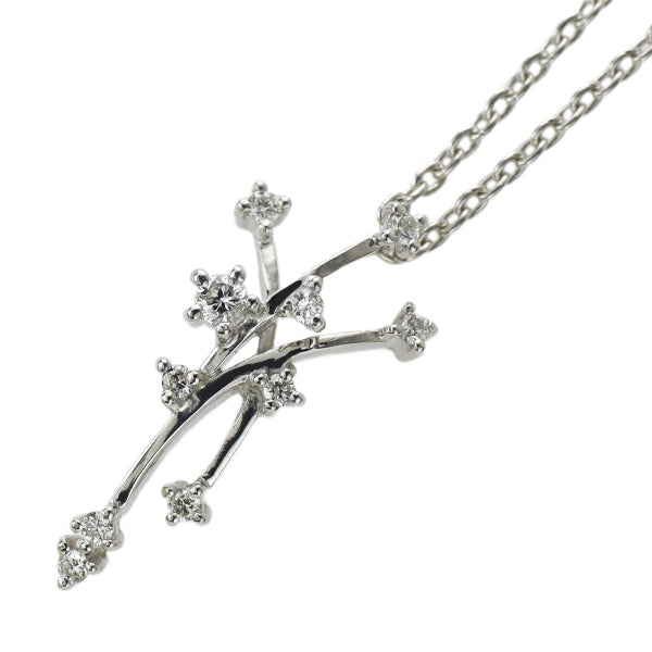 スタージュエリー K18WG ダイヤモンド ペンダントネックレス 0.08ct