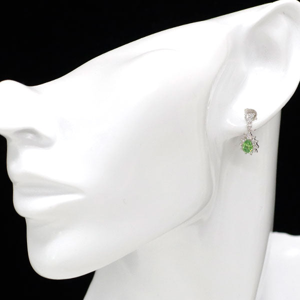 K18WG デマントイドガーネット ダイヤモンド ピアス 1.04ct D0.48ct