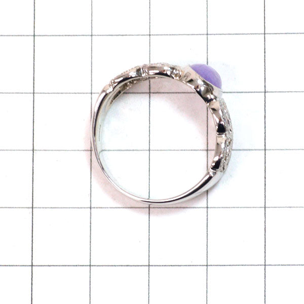 Pt900 樹脂含浸なし ラベンダー翡翠 ダイヤモンド リング 1.922ct D0.26ct