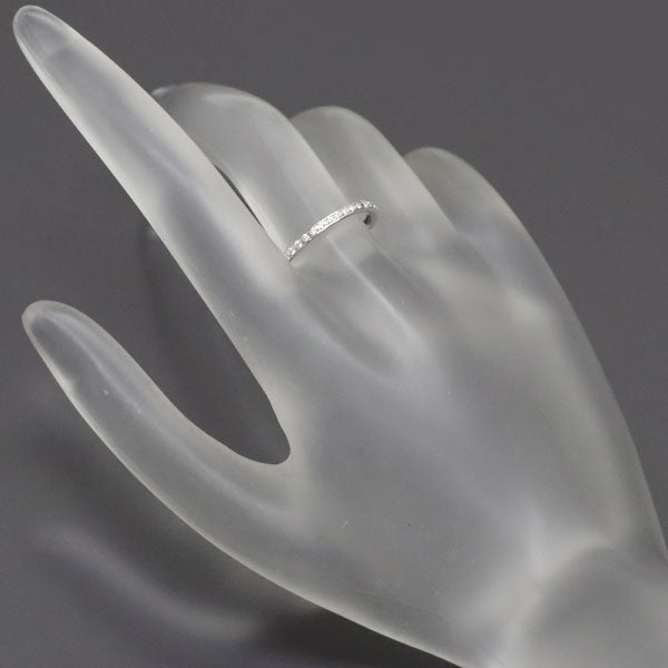 俄 K18WG ダイヤモンド リング 0.10ct かれん ハーフエタニティ