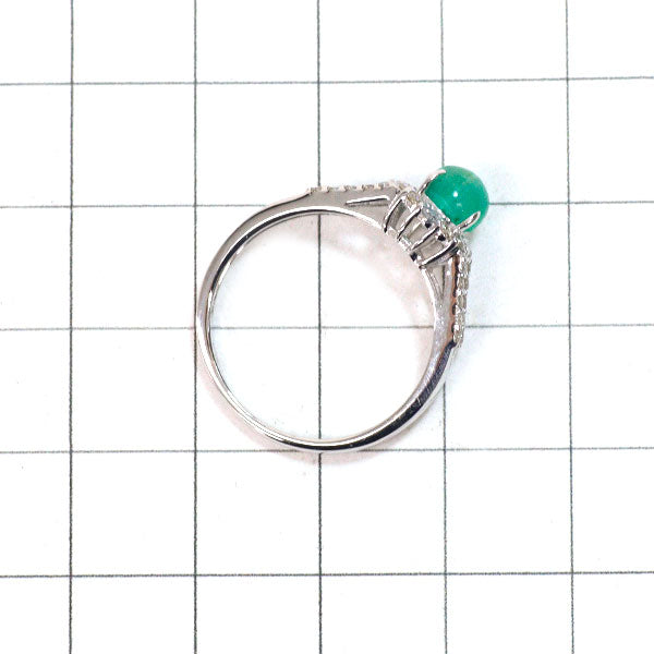 K18WG エメラルドキャッツアイ ダイヤモンド リング 0.95ct D0.52ct