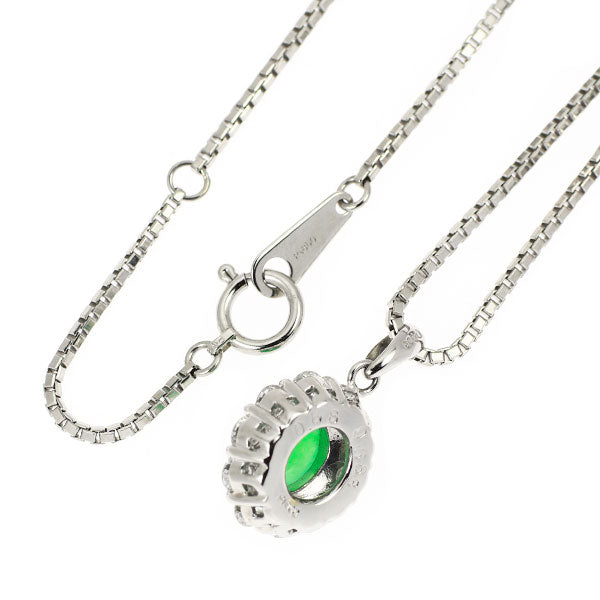 Pt 翡翠 ダイヤモンド ペンダントネックレス 0.583ct D0.88ct