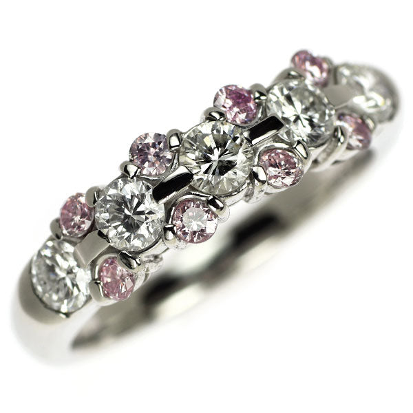 希少 Pt900 天然ピンクダイヤモンド リング 0.20ct D0.70ct