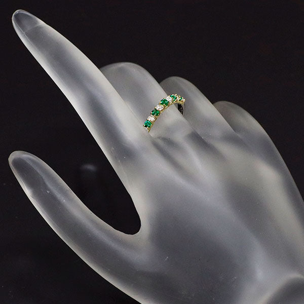 SUWA K18/Pt950 エメラルド ダイヤモンド リング 0.10ct D0.22ct アニバーサリーバンド