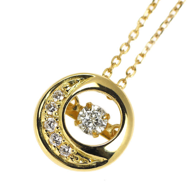 wish upon a star K18YG ダイヤモンド  ペンダントネックレス 0.08ct D0.03ct