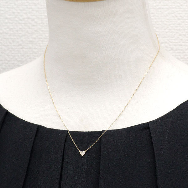 アーカー K18YG ダイヤモンド ペンダントネックレス 0.05ct ハート パヴェ