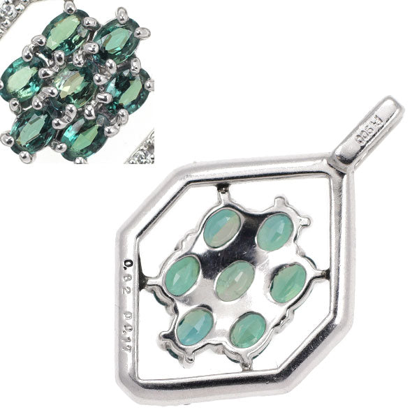希少 Pt900 アレキサンドライト ダイヤモンド ペンダントトップ 0.82ct D0.17ct