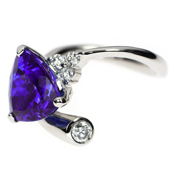 Pt900 タンザナイト ダイヤモンド リング 5.42ct D0.31ct