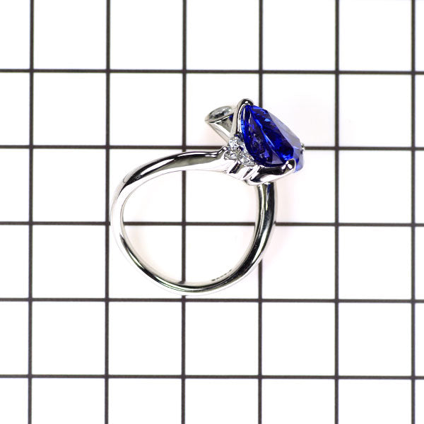 Pt900 タンザナイト ダイヤモンド リング 5.42ct D0.31ct