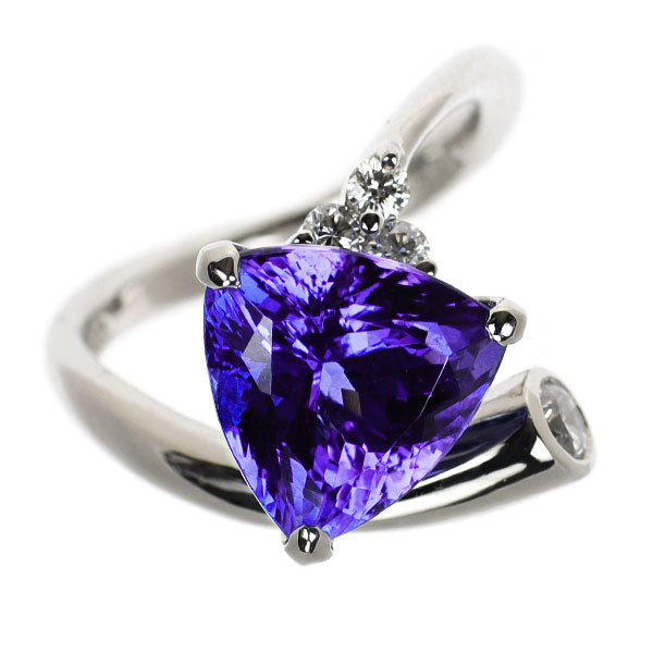 Pt900 タンザナイト ダイヤモンド リング 5.42ct D0.31ct