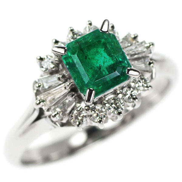 Pt900 エメラルド ダイヤモンド リング 0.807ct D0.40ct — セルビーオンラインストア
