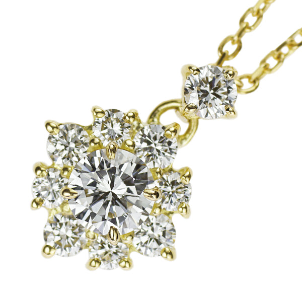 ロイヤルアッシャー K18YG ダイヤモンド ペンダントネックレス 0.23ct D0.30ct
