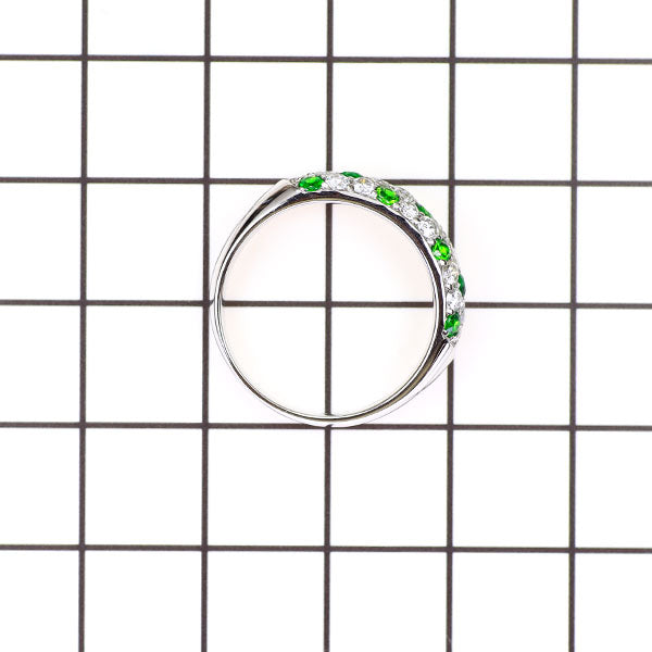 Pt900 デマントイドガーネット ダイヤモンド リング 0.47ct D0.69ct 希少 パヴェ