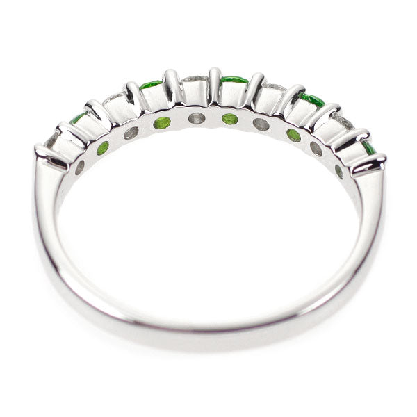 希少 K14WG デマントイドガーネット ダイヤモンド リング 0.30ct D0.26ct ハーフエタニティ