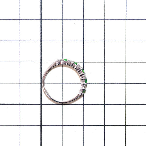 希少 K14WG デマントイドガーネット ダイヤモンド リング 0.30ct D0.26ct ハーフエタニティ