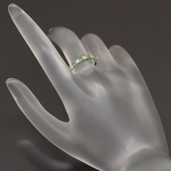 希少 K14WG デマントイドガーネット ダイヤモンド リング 0.30ct D0.26ct ハーフエタニティ