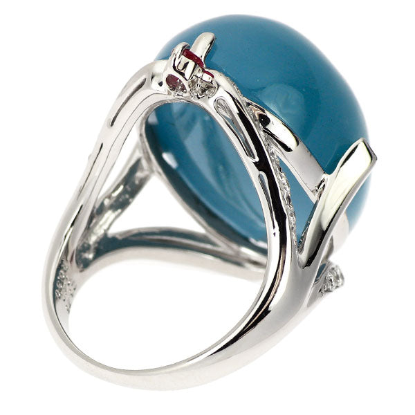 Pt900 アクアマリン ダイヤモンド ルビー リング 26.75ct D0.40ct R0.30ct