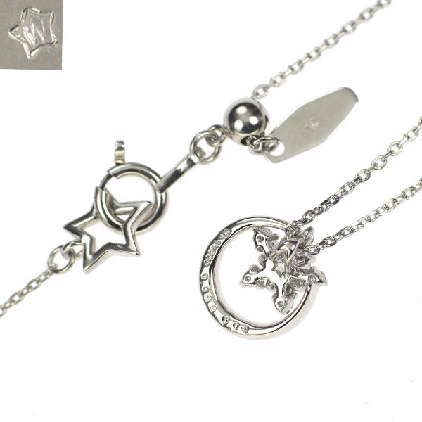 wish upon a star Pt900/ Pt850 ダイヤモンド  ペンダントネックレス 0.099ct D0.04ct 星 月 スター ムーン