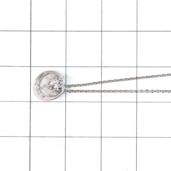 wish upon a star Pt900/ Pt850 ダイヤモンド  ペンダントネックレス 0.099ct D0.04ct 星 月 スター ムーン