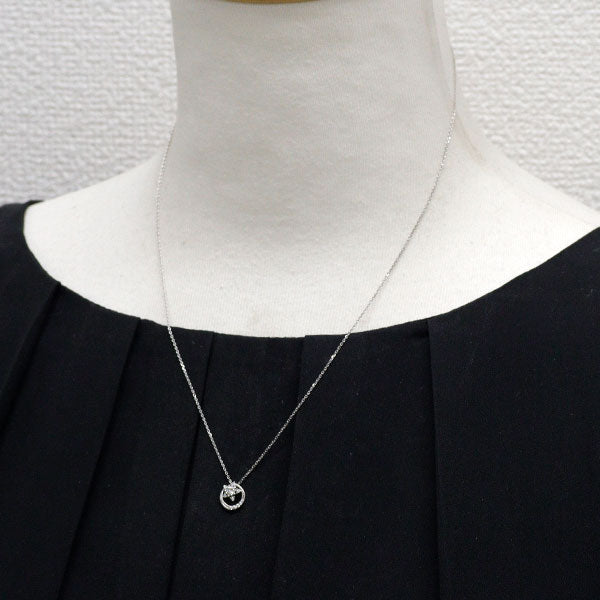 wish upon a star Pt900/ Pt850 ダイヤモンド  ペンダントネックレス 0.099ct D0.04ct 星 月 スター ムーン